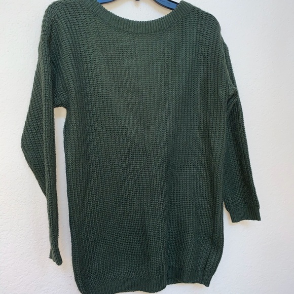 ✅ Wet Seal Olive Green Chunky Sweater Medium - Picture 2 of 9